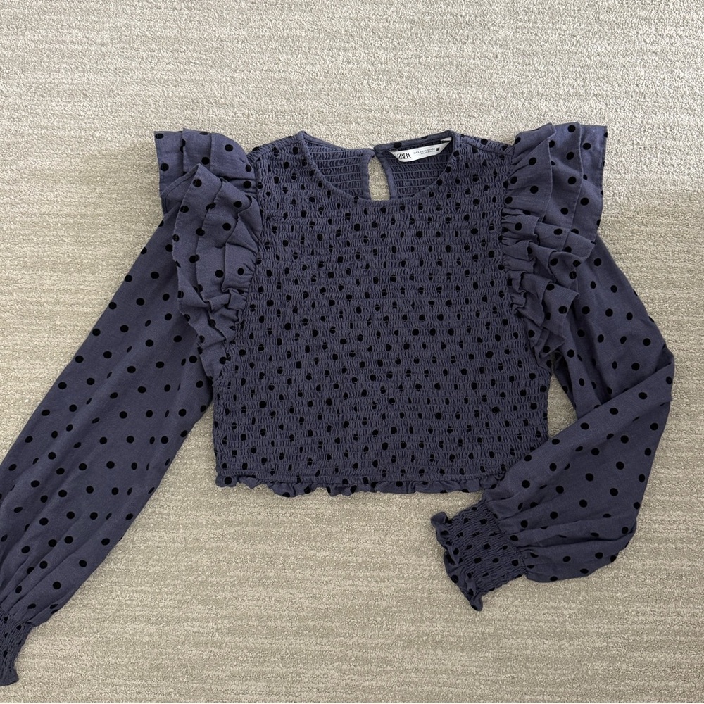 Zara Ruffle Sleeve Top